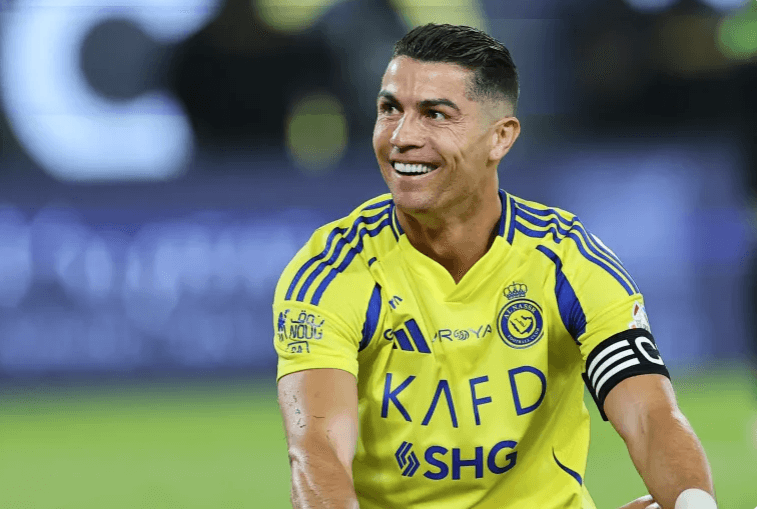 Cristiano Ronaldo wears a wide grin to the crowd while playing for Saudi Pro League club Al Nassr in file photo.
