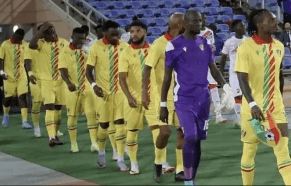 Players of Congo's men's national football team walk to the field for a game in file photo. FIFA allows Congo to play World Cup qualifiers after March ban