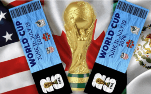 A promotional material featuring sample tickets to FIFA World Cup 2026 tickets is seen in file photo.