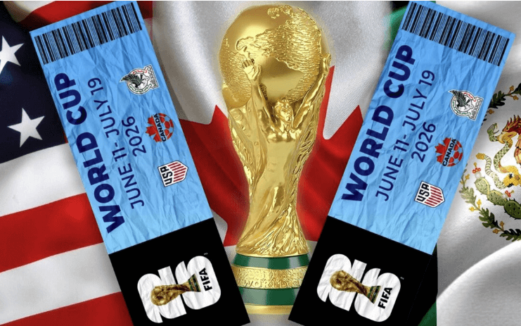 A promotional material featuring sample tickets to FIFA World Cup 2026 tickets is seen in file photo.