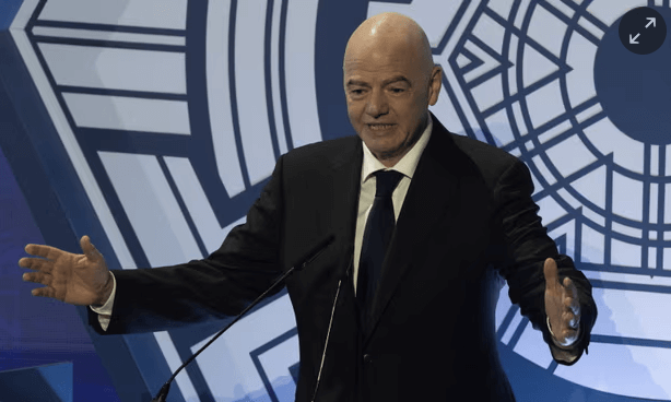 FIFA president Gianni Infantino fields questions at a news conference in file photo. Iran World Cup ban in US imminent; FIFA sees Mexico as option
