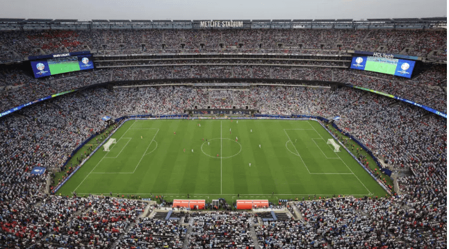 The aerial view of theMetLife Stadium in New Jersey is filled to the rafters in file photo. US host cities assure global fans welcome at FIFA World Cup 2026