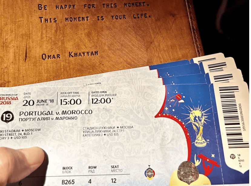 Tickets of a FIFA World Cup Russia 2018 football match is shown in file photo.