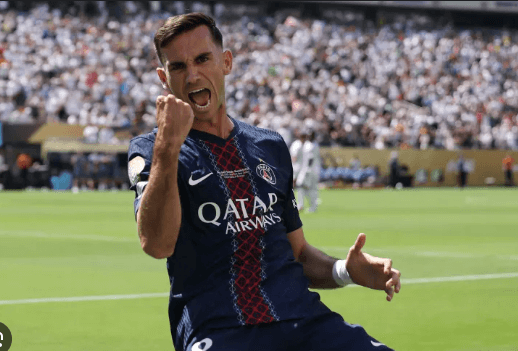Fabian Ruiz pumps his fist after scoring a brace for PSG against Real Madrid in a FIFAClub World Cup 2026 quarterfinals match on Wednesday. PSG vs Real Madrid sees Parisians reach CWC final vs Chelsea