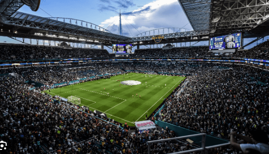 A fully-packed Hard Rock Stadium in Miami, Florida, is shown in file photo. FIFA World Cup 2026 start time change pushed, cites conditions
