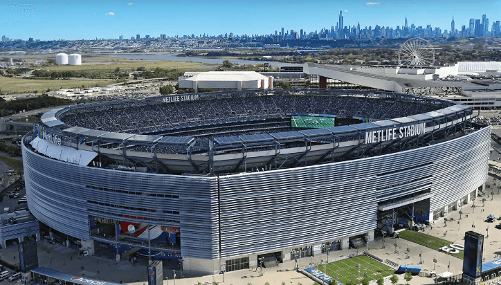 An aerial yet front view of the MetLife Stadium in New Jersey, site of the FIFA Club World Cup 2025 final betwen Chelsea against Paris Saint Germain, is shown in file photo. FIFA stadium to have covered roof against heat concerns: Infantino