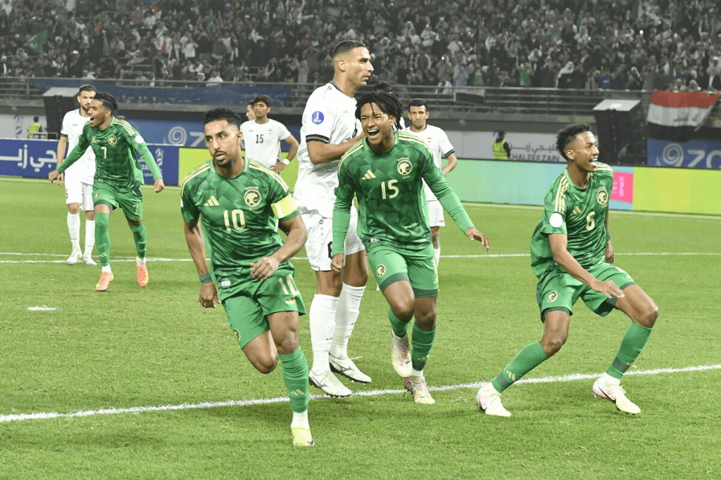 Saudi Arabia (in green shirts and iraq (in white shirts) are almost even in their last six head-to-head matches.