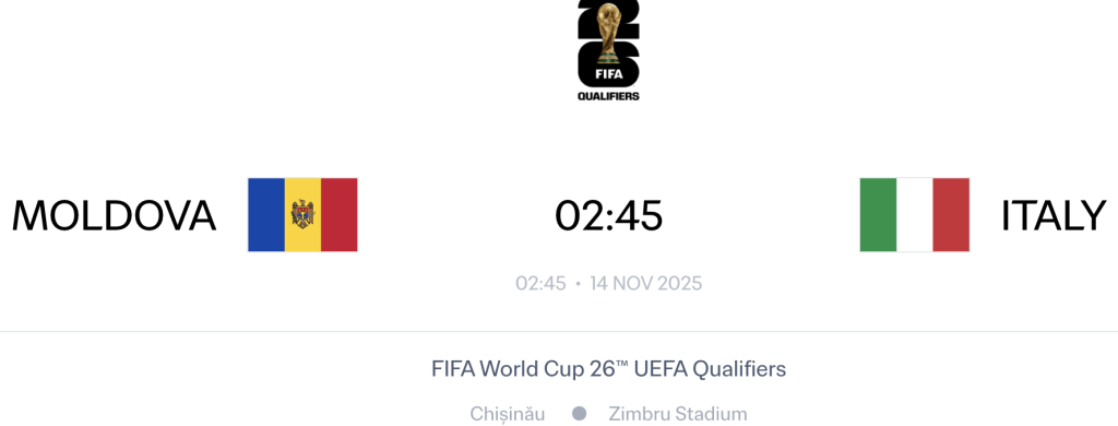 Moldova v Italy - UEFA Qualifiers World Cup 2026 Group I prediction