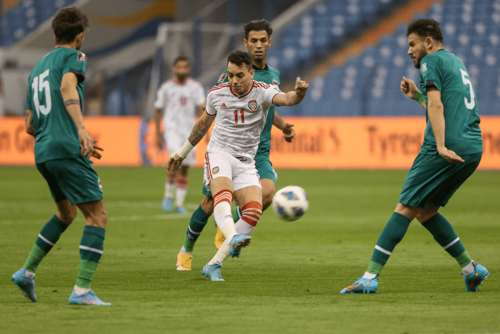 Iraq (in green shirts) and the UAE (in white shirt) re attempting to make a return trip to the World Cup fter several years of absence.