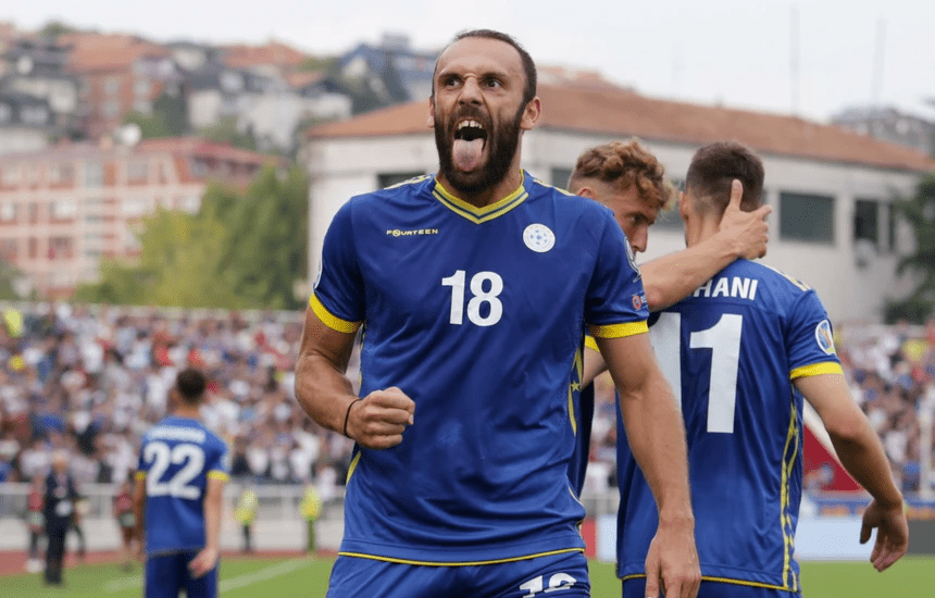 Vedat Muriqi is one of the key players for Kosovo as it seeks its first ever World Cup appearance.