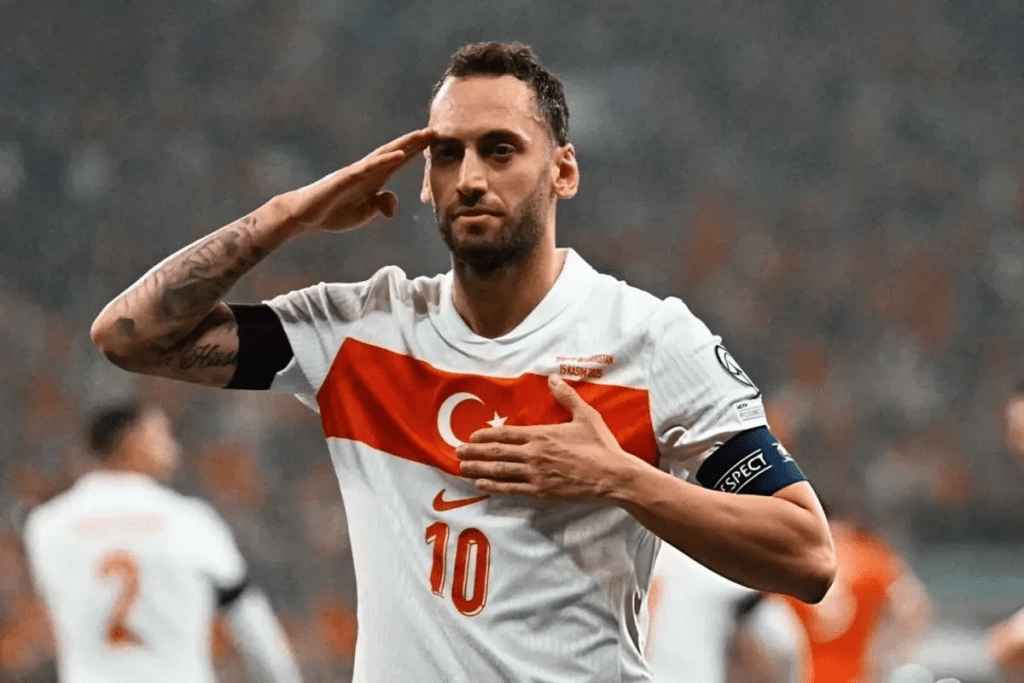 Captain Hakan Calhanoglu led Turkey's attack to the delight of their fans in Bursa.