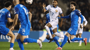 Azerbaijan vs France highlights show Les Bleus dominating the hosts in the UEFA World Cup Qualifiers.